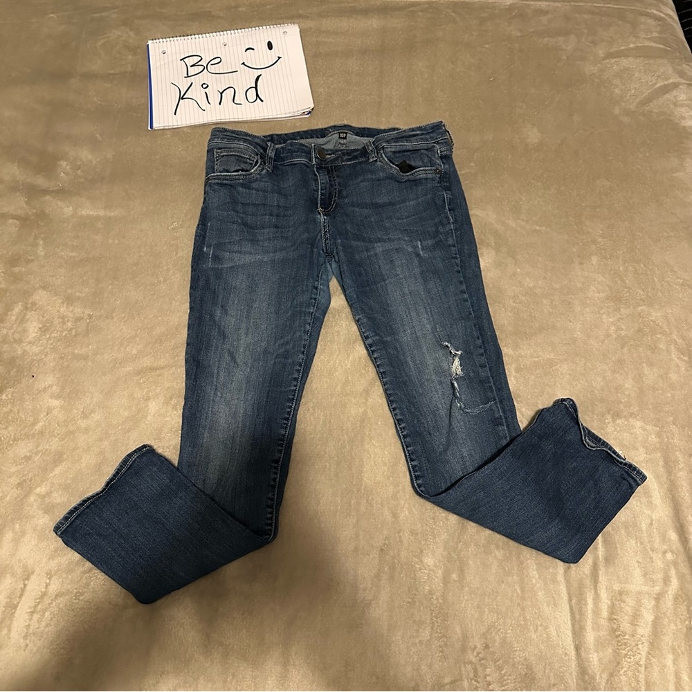 Kut from the Kloth Dark Blue Distressed Ankle Jeans